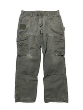 Vintage Carhartt Canvas Cargo Pants Mens 36 X 30 Moss Green Double Knee