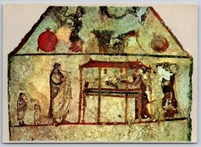 Art Postcard Paestum Parete Corta di Tomba Lucana Dipinta Scenes of Prothesis