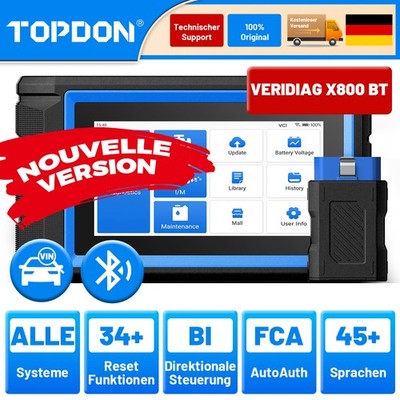 TOPDON X800BT OBD2 Diagnosegerät AD800BT Upgrade Bidirektional FCA SGW 34 Resets