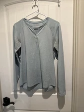 Arc'teryx Shirt Women's Base Layer Pullover Long Sleeve Blue Medium Grey Blue