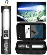 Rechargeable Tactical Flashlight 1500m Zoom USB-C Magnetic Base COB Sidelight