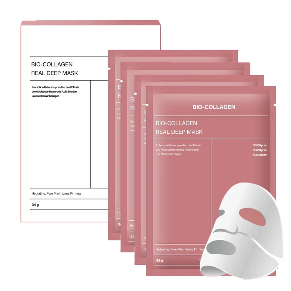 Bio Collagen Face Mask Pack of 8 | Hydrating, Anti-Aging, Firming Sheet Mask - Image 3 of 3