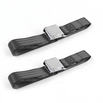 JP Comanche 1985-1992 Airplane 2 point Charcoal Lap Bench Seat Belt Kit - 3 Belt