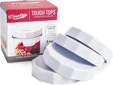 Masontops Tough Tops - Ball Wide Mouth Mason Jar Lids Mouth, White 
