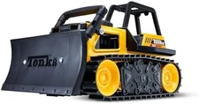 Tonka Steel Classics Bulldozer - Made with Steel & Sturdy Plastic, Yellow Toy Co