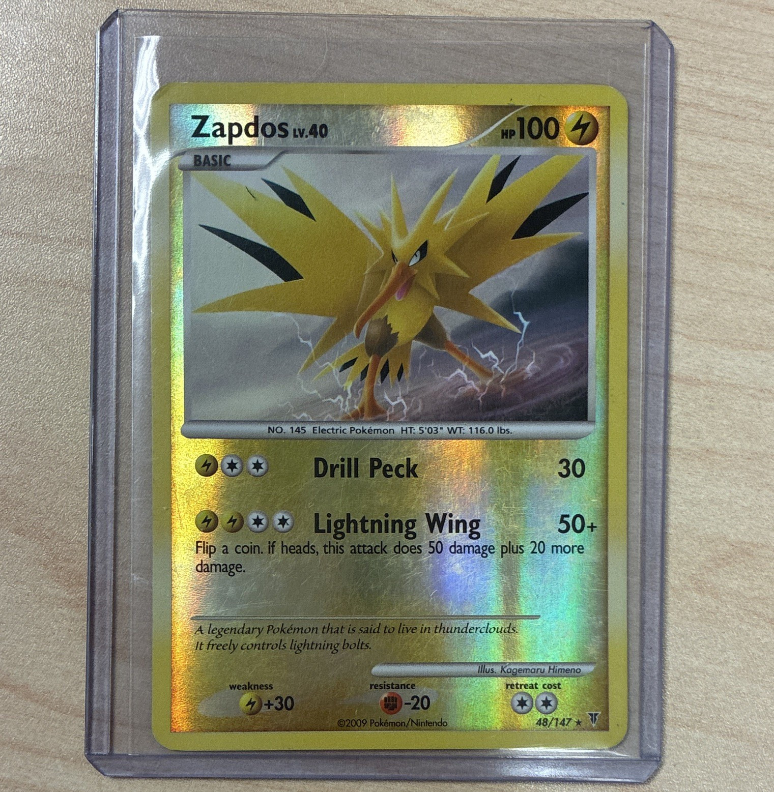 Pokemon TCG Zapdos 48/147 Supreme Victors Rare Reverse Holo English 100HP 2009