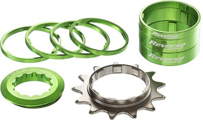 Reverse Fahrrad MTB Dirtbike Fixie Umbauset Adapter Single Speed Kit 13Z grün