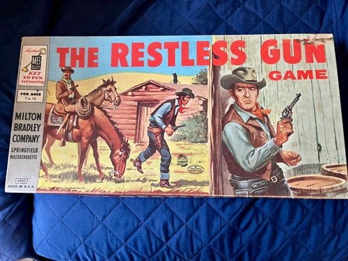 Vintage  Milton Bradley Board Game - The Restless Gun - 1959