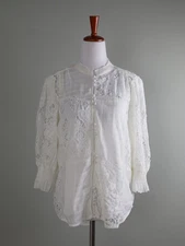 SUNDANCE Catalog NWT Garbo Lace Cami Lined Embroidered Top in Ivory Size Small