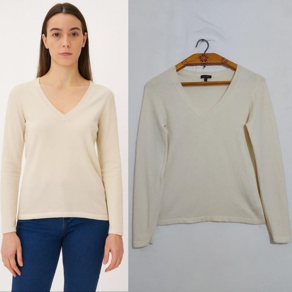 Women Escada Sweater Beige Cashmere 38 / M / 46