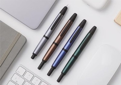 万年筆(Pilot Capless 1st Model) Pilot Capless Vanishing Point Fountain Pen Matte Ash Blue M Japan