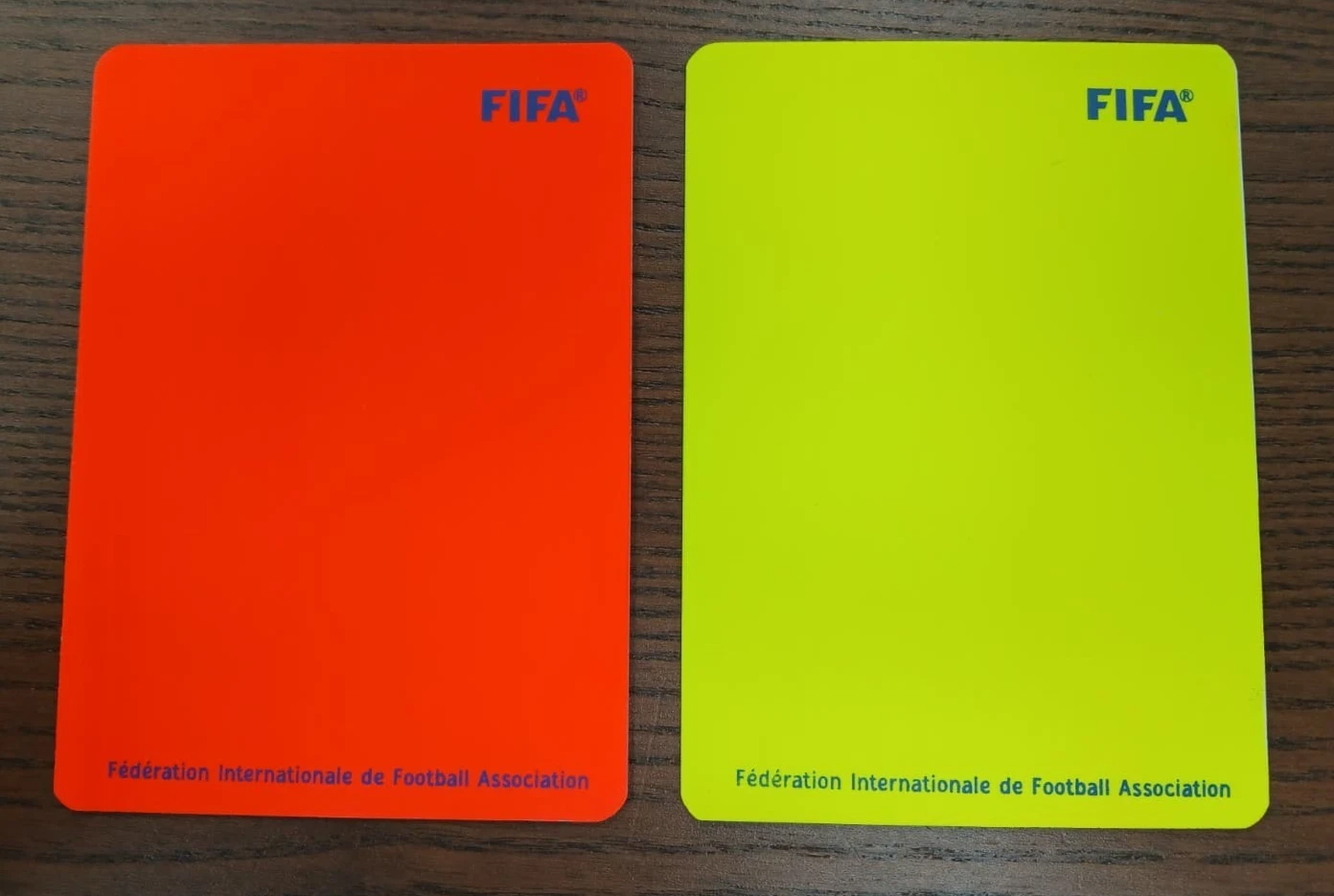 Set of FIFA Referee Cards.