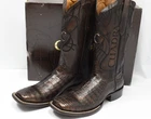 Cuadra Men's Copper Caiman Skin Cowhide Laser Embroidery Sq. Toe CU456 US 9.5 EE