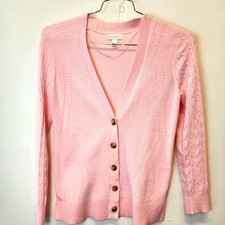 Charter Club Pink Long Sleeve Cardigan Sweater Size S