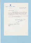 Letter  Signed General Felice Porro WW1 Italian Pilot to Contessa Timina Caproni