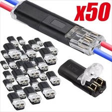 50 pcs Double-Wire Plug-in Connector, Cable Clamp with Locking Buckle, AWG 18-22