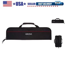 Durable Black Chef Knife Case - 5 Pocket Bi-Fold Design for Chefs on the Go