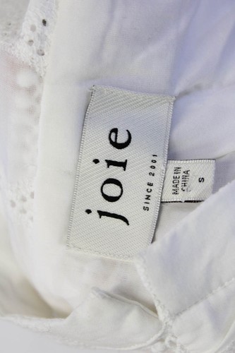 Joie Womens Eyelet Long Sleeves Half Button Shirt Dress White Cotton Size Small - Picture 4 of 5