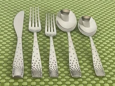 Nambe DAZZLE Stainless 18/10 Glossy Dots Flat Tip Smart Choice Flatware E38VG