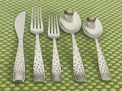 Nambe DAZZLE Stainless 18/10 Glossy Dots Flat Tip Smart Choice Flatware E38VG