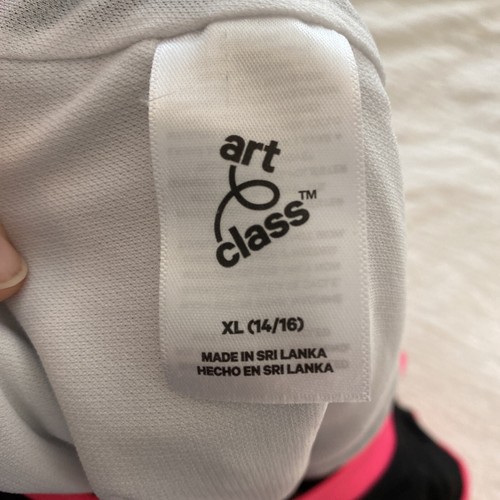 Art Class Girls XL Bathing Target One Piece Long Sleeve Black Pink Swimsuit - Picture 5 of 5