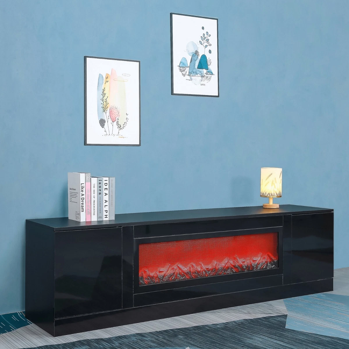 Contemporary electric fireplace tv stand deals
