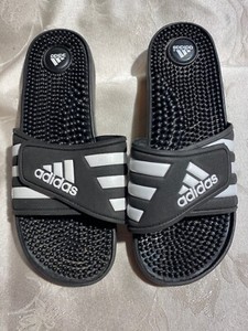 Adidas Adissage Womenâs new Black massage slides size 8/38.5 | eBay