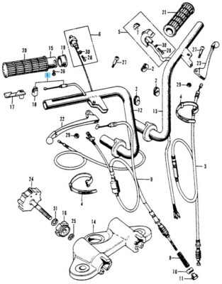 CLASSIC GREY THROTTLE CABLE B, REPRODUCTION (6V ST50/ST70 DAX | 6V - Foto 7