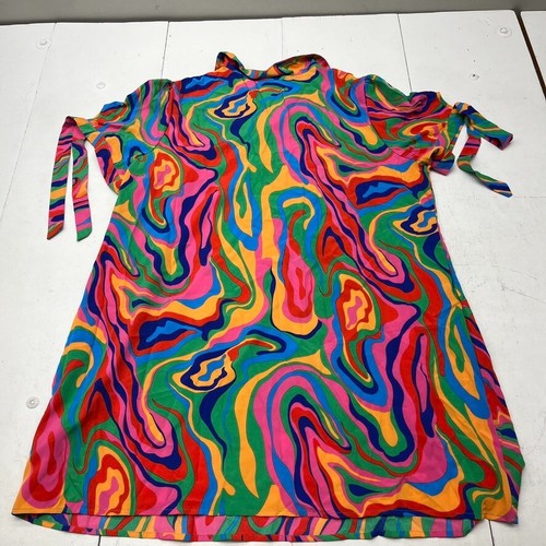 Shein Multicolored Abstract Short Sleeve A-Line Dress Women's Size 4XL NEW - Bild 4 von 6