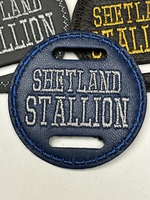 1 x 6 cm SHETLANDHENGST blau LEDER zeigende Trense Scheiben