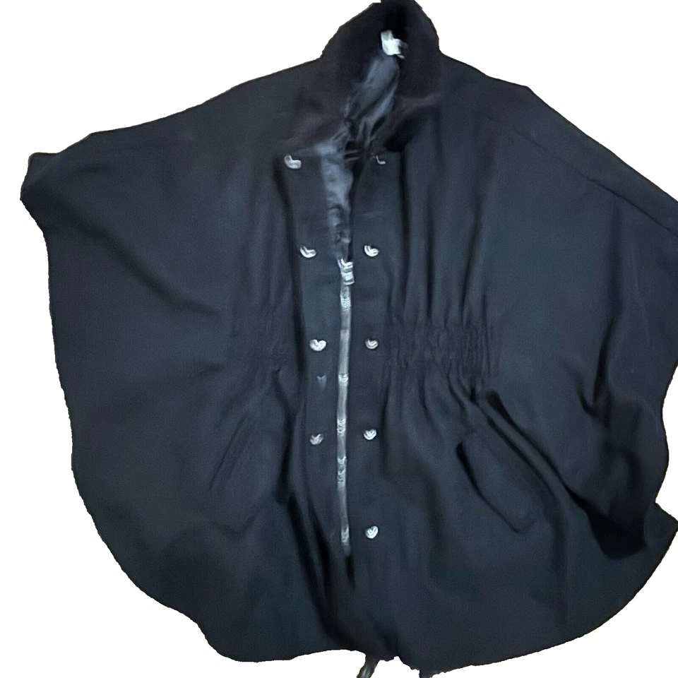 Jolt плащ черный пончо женщин пальто куртка с подкладкой шерстяная смесь праздник большой - Изображение 3 из 4