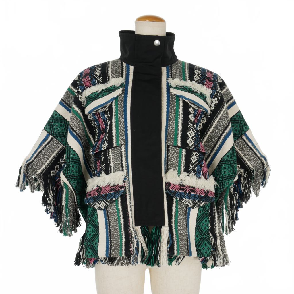 Sacai 22Ss Luxury Jacquard Blouson Fringe Jacket 1 Multicolor 22 