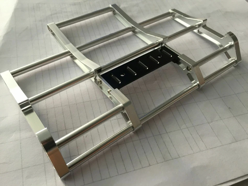 Aluminum metal Front Animal Bumper Guard for RC Tamiya 1:14 Tractor Truck Silver - Image 4 of 4