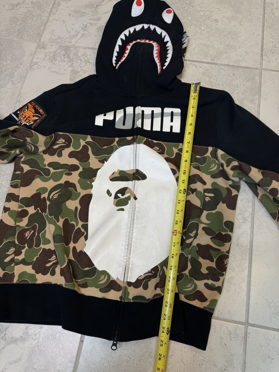 Bathing Ape Bape X Puma Camo Hoodie Zip Up Men's L Custom