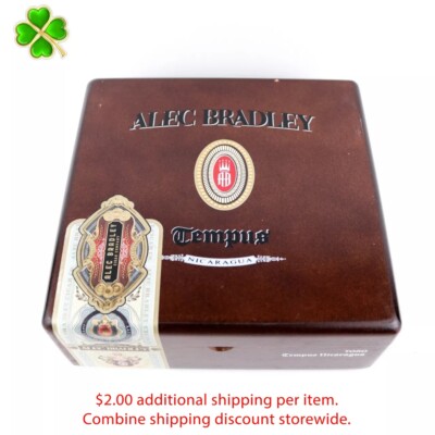 Alec Bradley Toro Tempus Natural Empty Wood Cigar Box 7'' x 7'' x 2.5''