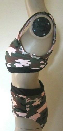 NO BOUNDARIES Mehrfarbig 2 Stück Gepolsterter Sport BH & Shorts Oberteil L, Unterteil M  - Bild 3 von 12