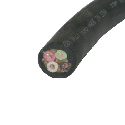 50' 2/4 SEOOW Portable Power Cord Flexible TPE Jacket Black 600V