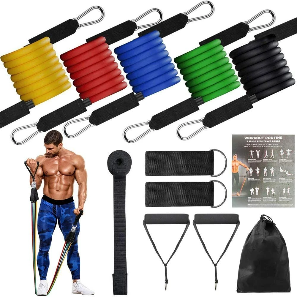 Resistance Bands Set for Men or Women With Handles, Door Anchor, Leg Arm Straps