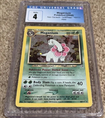 Pokémon TCG Meganium Neo Genesis Unlimited (2000) 10/111 CGC/PSA 4