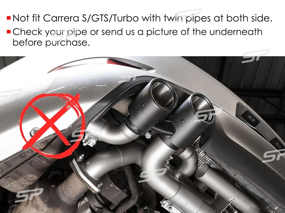 Sporty Exhaust Tips Black for Porsche 911 Carrera 991.1 2012-2015 without PSE - Imagem 3 de 4