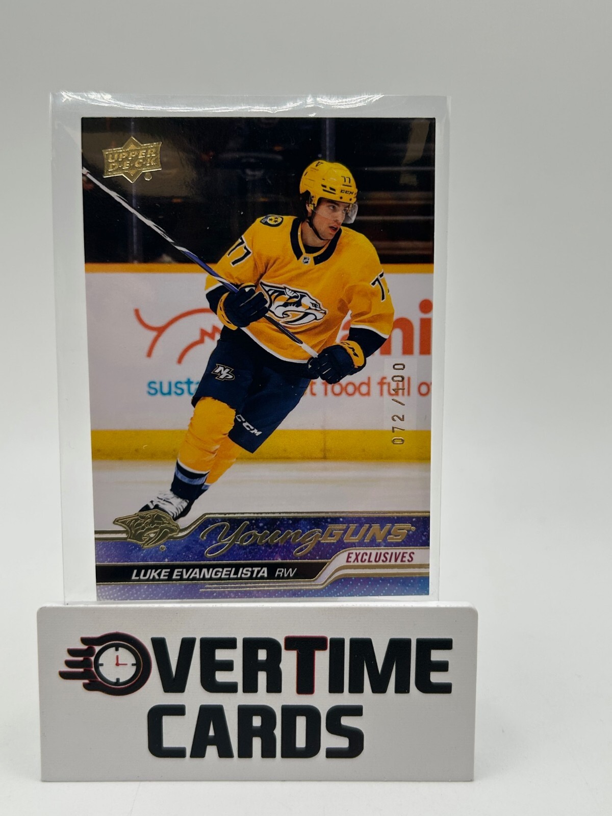 2023-24 Upper Deck Series 1 Young Guns #221 Luke Evangelista Exclusives /100