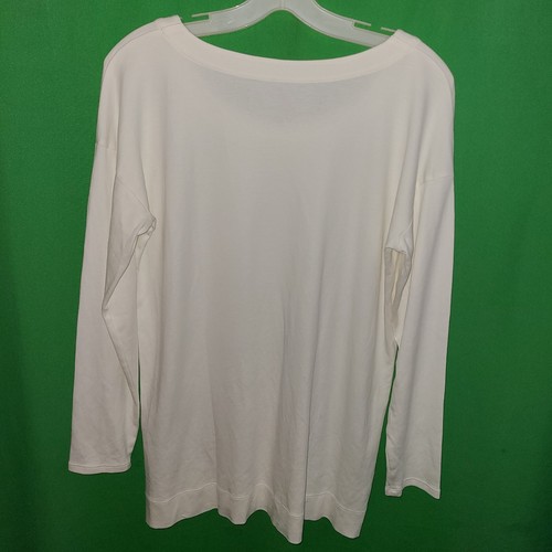 1007) NWOT J JILL small Simply Supima Scoop Neck Tunic tee ivory new S - Picture 6 of 6