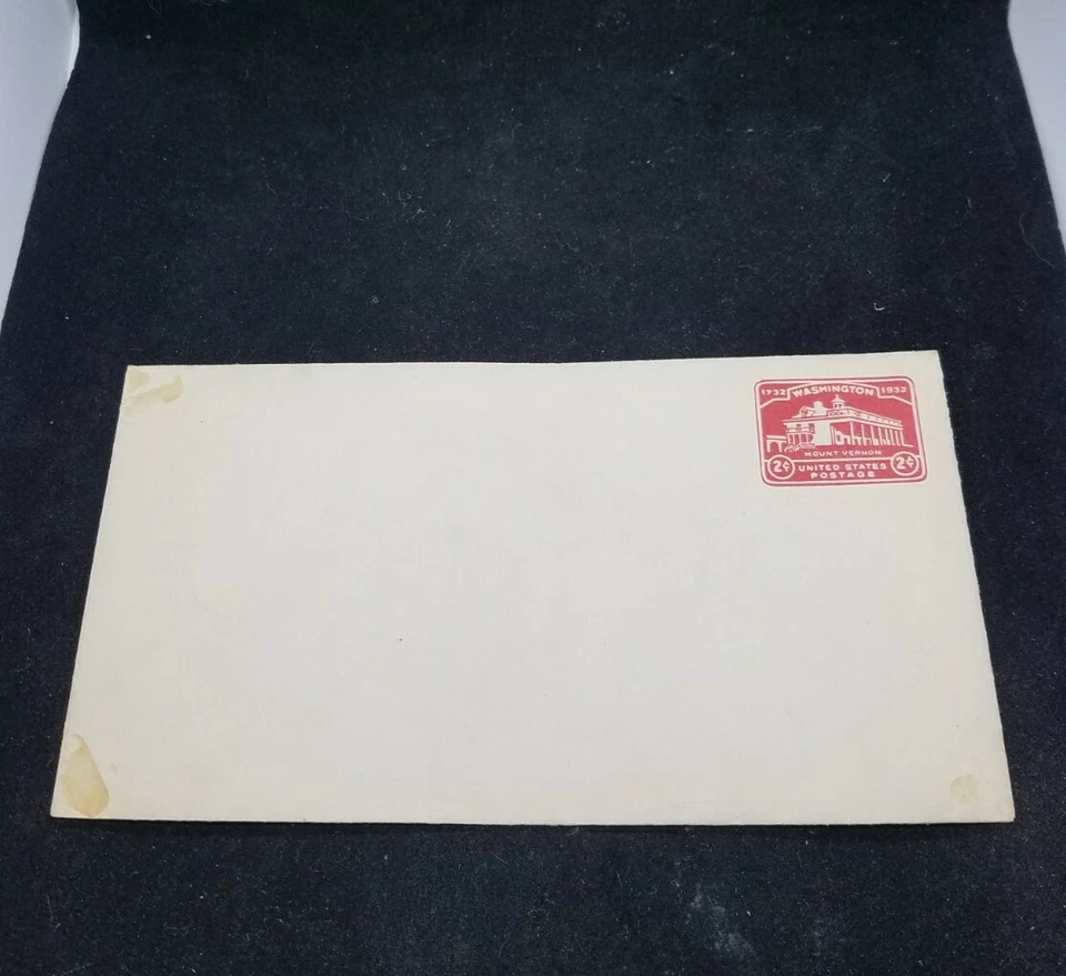 #U525a Washington Bicentennial 1929-1932 2¢ Carmine On Unused White Envelope HTF - Image 3 of 4