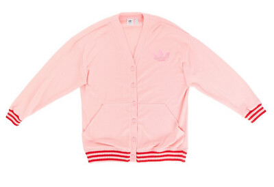 WOMENS ADIDAS ORIGINALS ADICOLOR 70S PINK KNITTED CARDIGAN