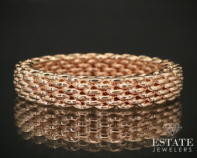 18k Rose Gold Tiffany & Co. Somerset Narrow Mesh Ladies Band