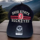 Ohio State Buckeyes Hat Osu '47 Brand Clean Up Trucker Dad Mesh Black Cap Relax