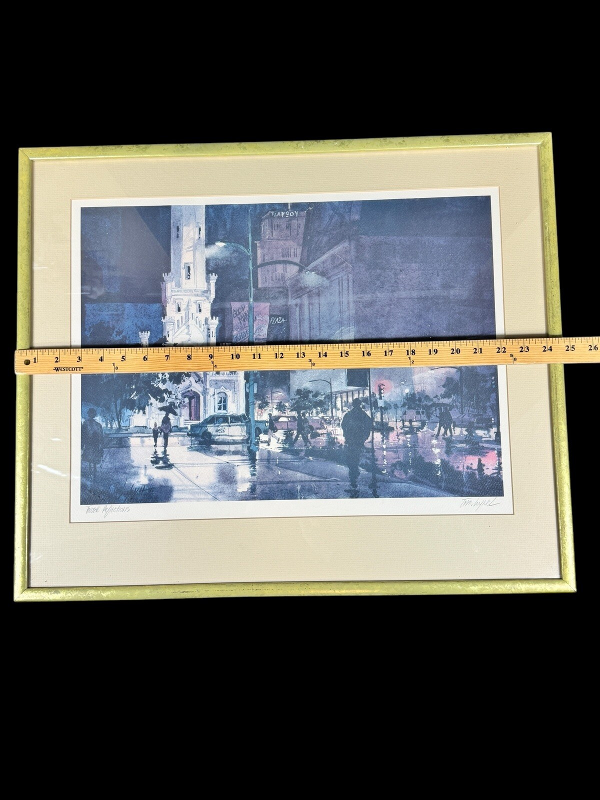Tom Lynch Chicago Water Tower Playboy Building  “Reflections” Signed Lithograph