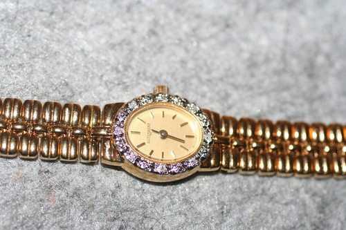 Wittnauer Womens Swiss Crystal Bezel Oval Gold Tone 7 1/2" Watchband BT1778 5784 - Picture 9 of 9