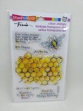 VS1 STAMPENDOUS HONEYCOMB WISHES Bee Fran's Clear Acrylic Stamps 8pc SSC1257