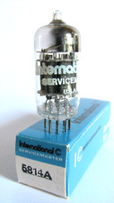 One 1950s Raytheon 5814A ECC82 12AU7 Tube - Black Plates, 3 Mica, Top  